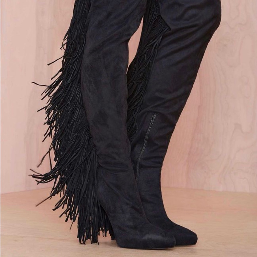 Jeffrey Campbell Over the knee black boots